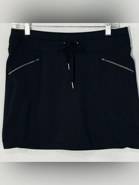 Athleta Black Athletic Skort Built In Shorts Zip Pocket Size S